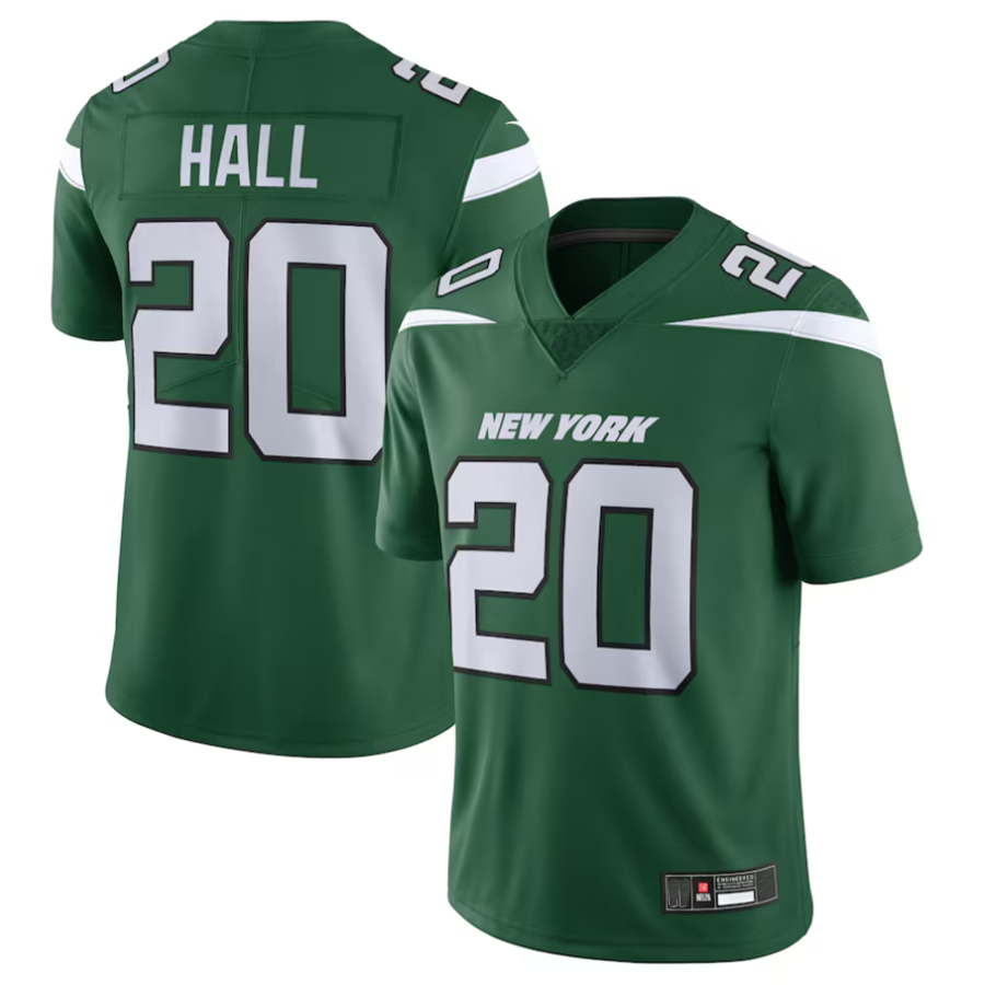 Yuxns NY.Jets #20 Breece Hall Player Gotham Green Vapor Untouchable Limited Stitched Jerseys