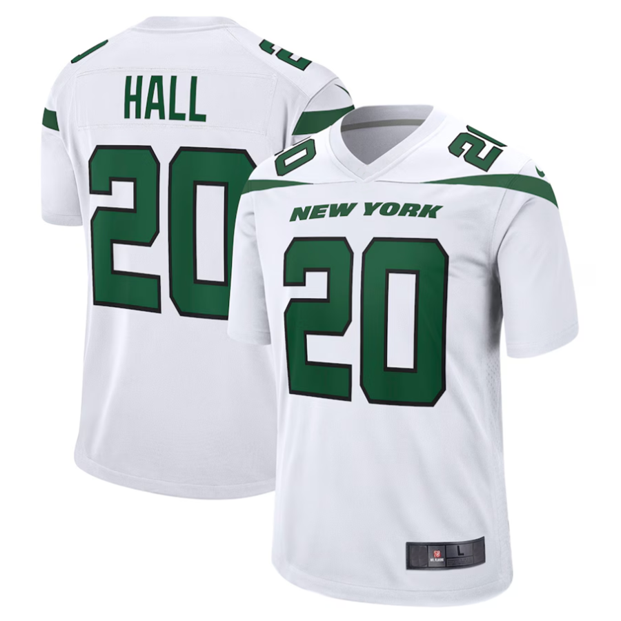 Yuxns NY.Jets  #20 Breece Hall Player White Away Game Stitched Jerseys