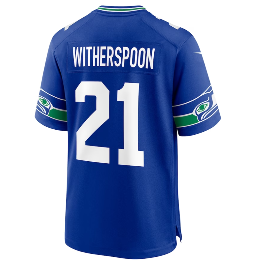 Yuxns S.Seahawks #21 Devon Witherspoon Player Royal Throwback Game Stitched Jerseys