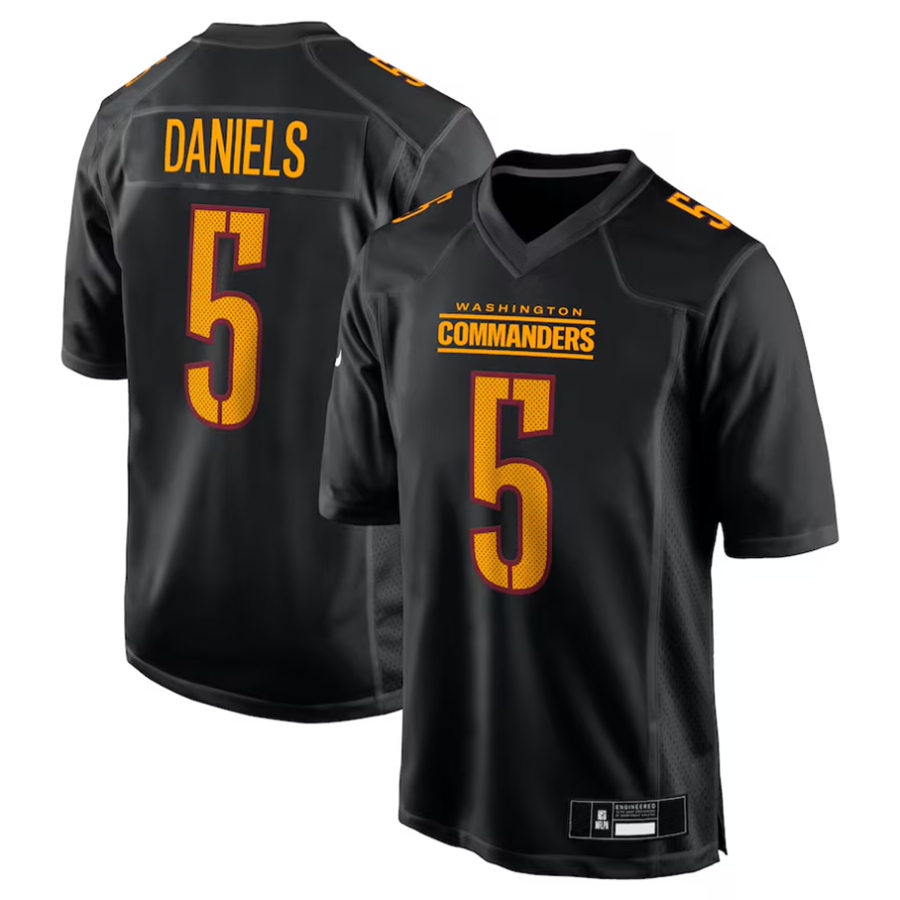 Yuxns W.Commanders #5 Jayden Daniels Player Carbon Black Fashion Stitched Jerseys