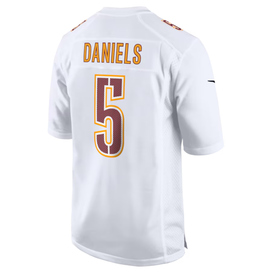 Yuxns #5 Jayden Daniels Player W.Commanders Tundra White Fashion Stitched Jerseys