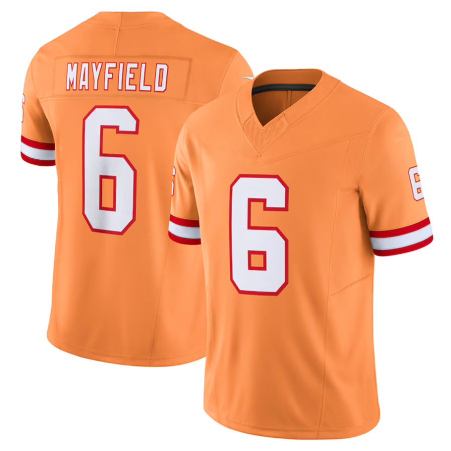 Yuxns #6 Baker Mayfield Player TB.Buccaneers Orange Vapor F.U.S.E. Limited Football Jerseys