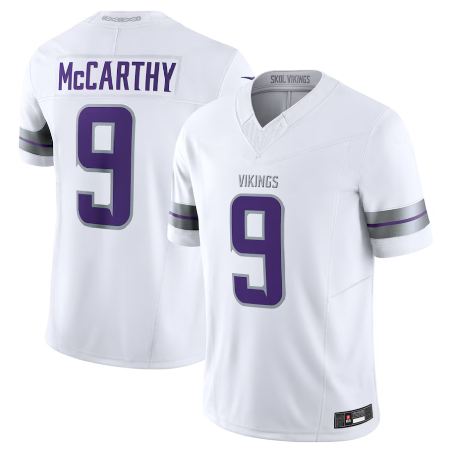 Yuxns MN.Vikings #9 J.J. McCarthy Player White Vapor F.U.S.E. Limited Stitched Jerseys