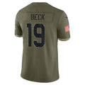 Yuxns A.Cardinals #19 Carson Beck Player Olive Salute To Service Limited Home Game Stitched Jerseys