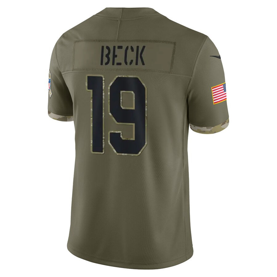 Yuxns A.Cardinals #19 Carson Beck Player Olive Salute To Service Limited Home Game Stitched Jerseys