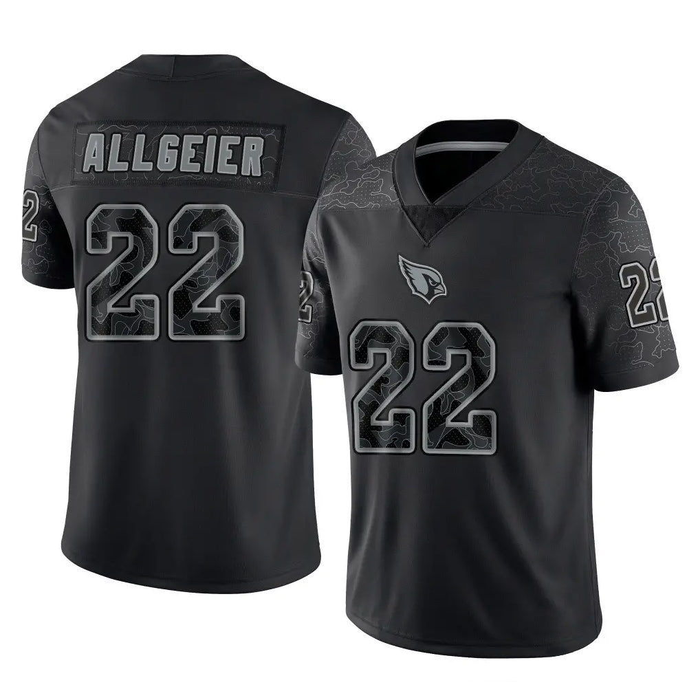 Yuxns A.Cardinals #22 Tyler Allgeier Player Black RFLCTV Limited Home Game Stitched Jerseys