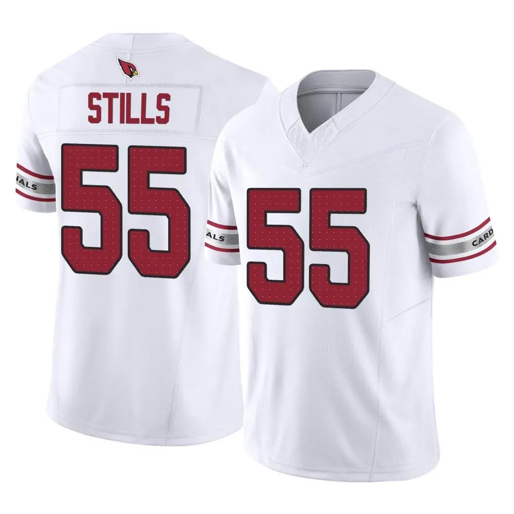 Yuxns A.Cardinals #55 Dante Stills Player White Vapor F.U.S.E. Limited Home Game Stitched Jerseys