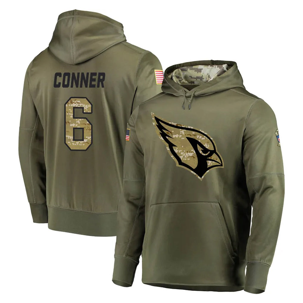 Yuxns A.Cardinals #6 James Conner Player Olive Salute to Service Limited Hoodie Stitched Jerseys
