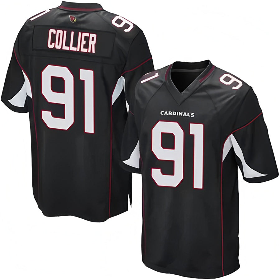 Yuxns A.Cardinals #91 L.J. Collier Player Black Game Stitched Jerseys