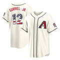 Yuxns A.Diamondbacks #12 Lourdes Gurriel Jr Player Cream USA 250 Fourth of July Home Game Stitched Jerseys