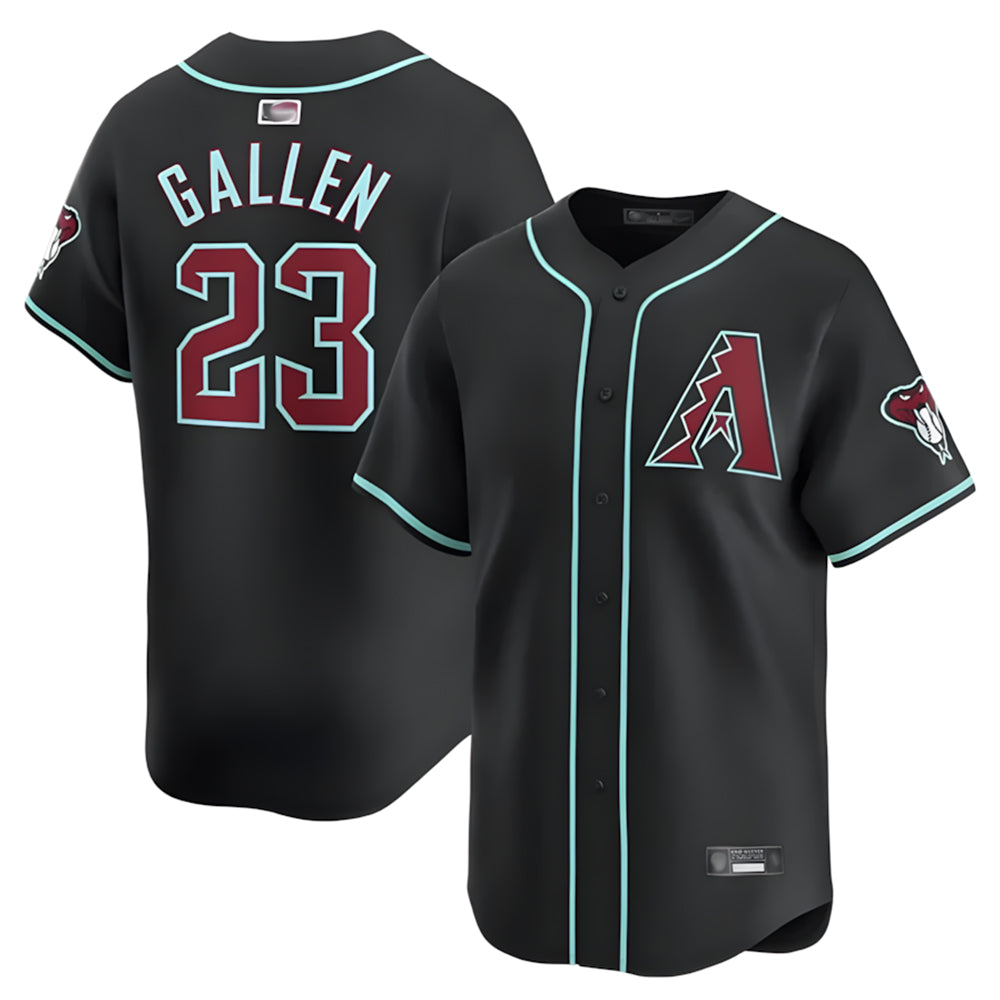 Yuxns A.Diamondbacks #23 Zac Gallen Player Black Replica Game Stitched Jerseys