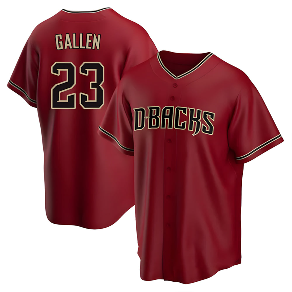 Yuxns A.Diamondbacks #23 Zac Gallen Player Red Replica Game Stitched Jerseys
