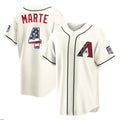 Yuxns A.Diamondbacks #4 Ketel Marte Player Cream USA 250 Fourth of July Home Game Stitched Jerseys
