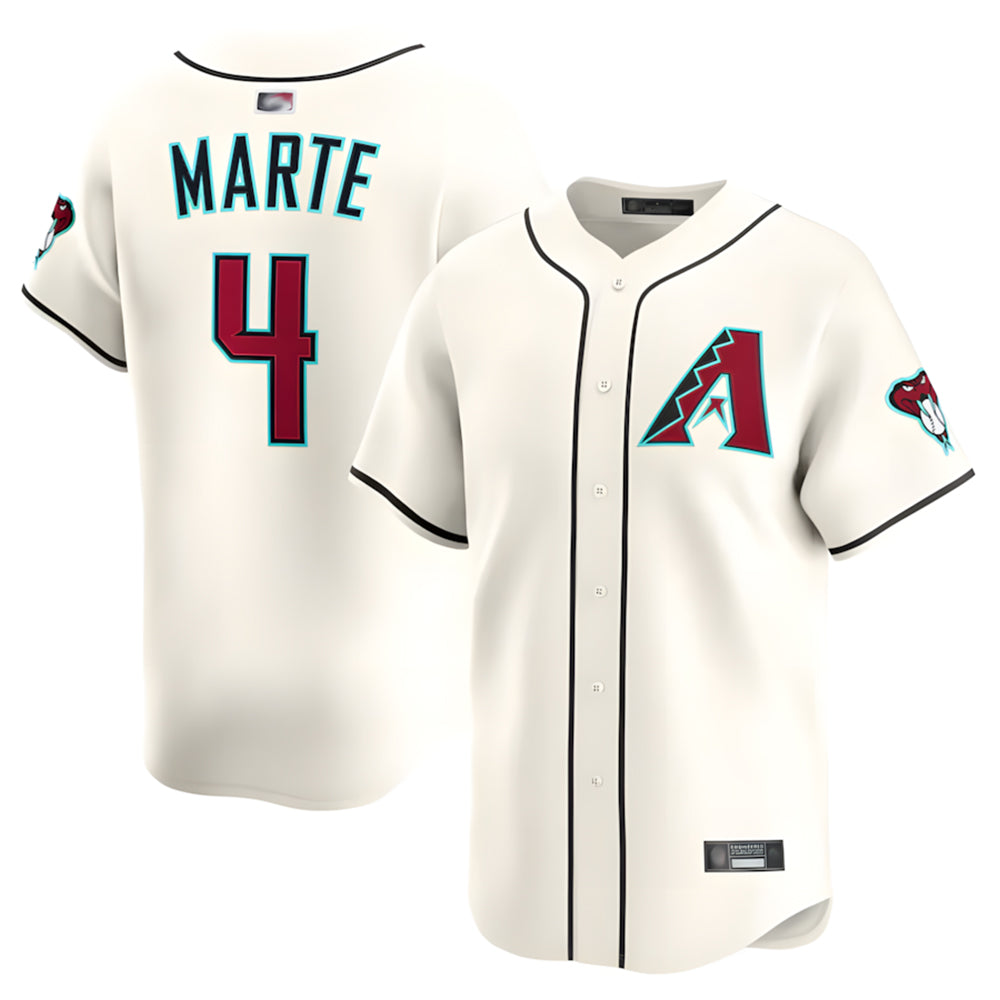 Yuxns A.Diamondbacks #4 Ketel Marte Player Cream Limited Stitched Jerseys
