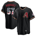 Yuxns A.Diamondbacks #57 Eduardo Rodriguez Player Black USA 250 Fourth of July Game Home Stitched Jerseys