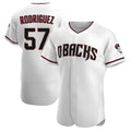 Yuxns A.Diamondbacks #57 Eduardo Rodriguez Player White Crimson Home Stitched Jersey