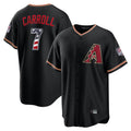 Yuxns A.Diamondbacks #7 Corbin Carroll Player Black USA 250 Fourth of July Game Home Stitched Jerseys