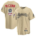 Yuxns A.Diamondbacks #8 James McCann Player Tan USA 250 Fourth of July Home Game Stitched Jerseys