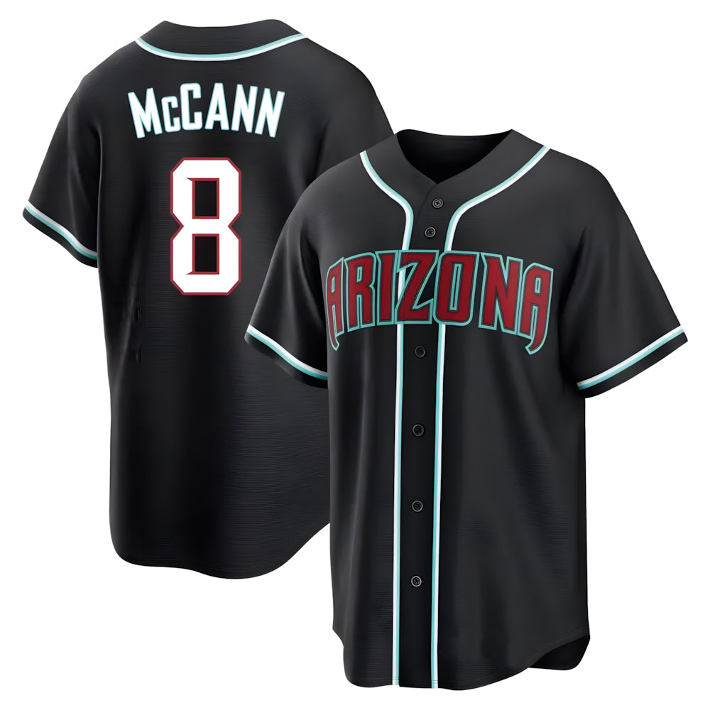 Yuxns A.Diamondbacks #8 James McCann Player Black Replica Fashion Out Stitched Jersey