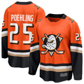 Yuxns A.Ducks #25 Ryan Poehling Orange Home Breakaway Jerseys
