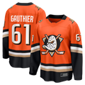 Yuxns A.Ducks #61 Cutter Gauthier Orange Home Breakaway Jerseys