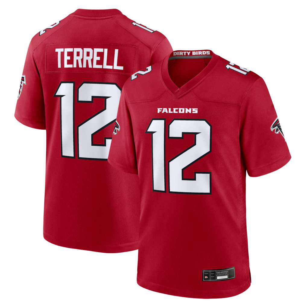 Yuxns A.Falcons #12 Avieon Terrell Red Game Stitched Jerseys