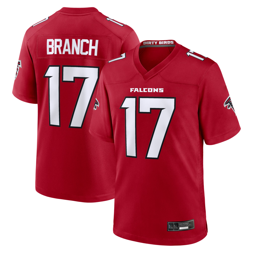Yuxns A.Falcons #17 Zachariah Branch Red Team Game Stitched Jerseys