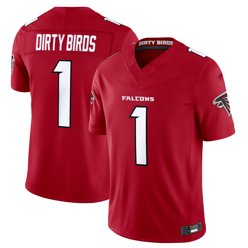 Yuxns A.Falcons #1 Dirty Birds Red Team Vapor F.U.S.E. Limited Stitched Jerseys