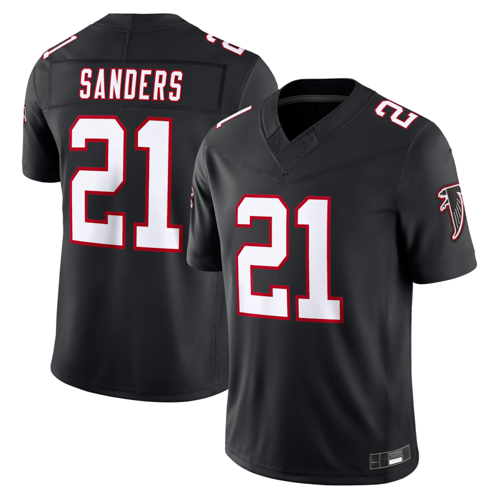 Yuxns A.Falcons #21 Deion Sanders Black Alternate Throwback Vapor F.U.S.E. Retired Limited Stitched Jerseys