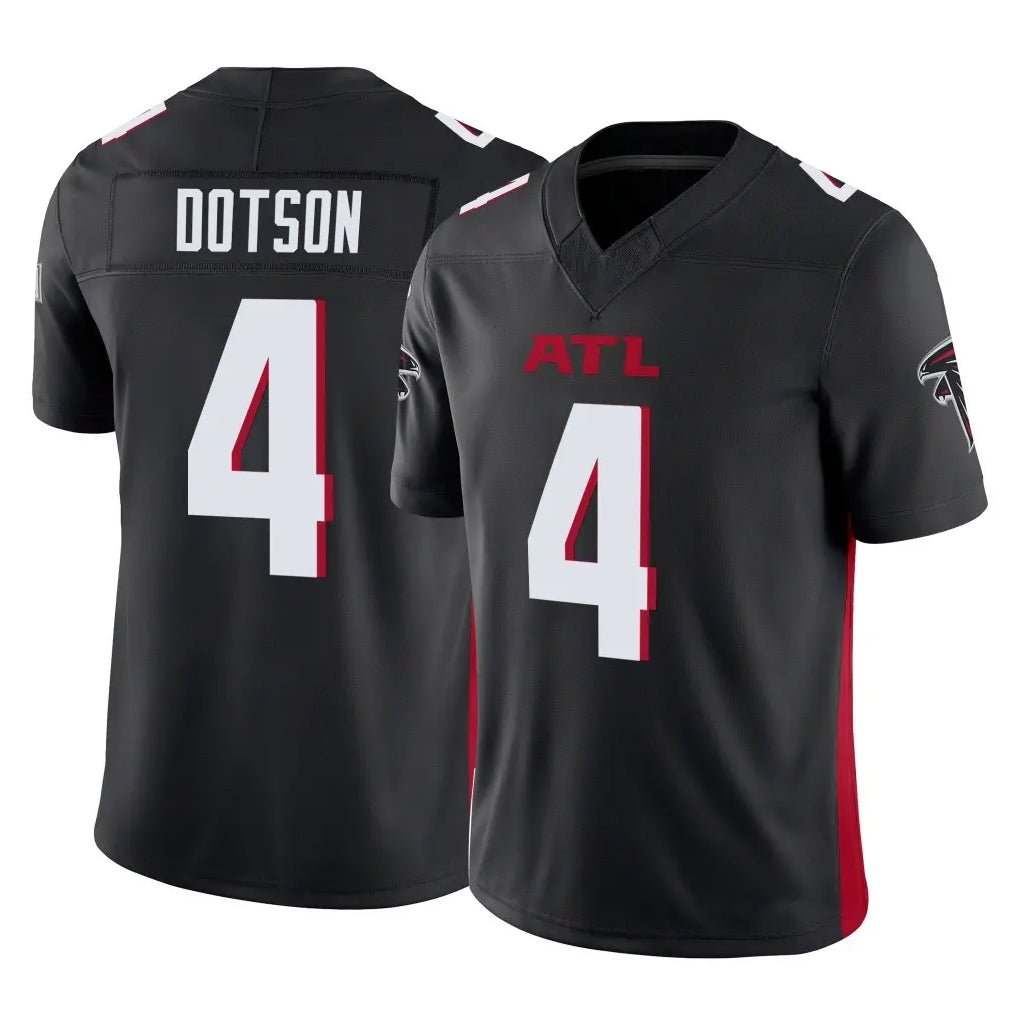 Yuxns A.Falcons #4 Jahan Dotson Player Black Vapor F.U.S.E. Limited Home Game Stitched Jerseys