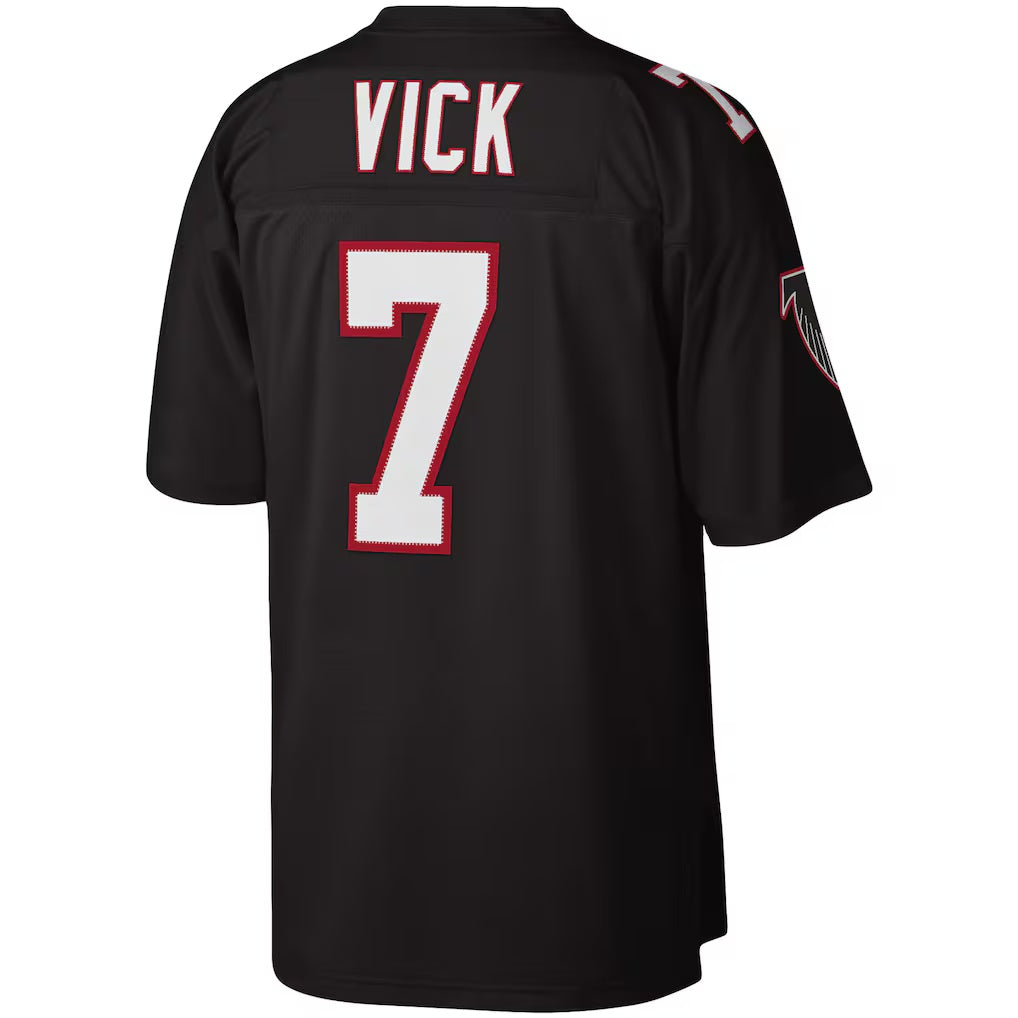 Yuxns A.Falcons #7 Michael Vick Mitchell & Ness Black Legacy Replica Stitched Jerseys
