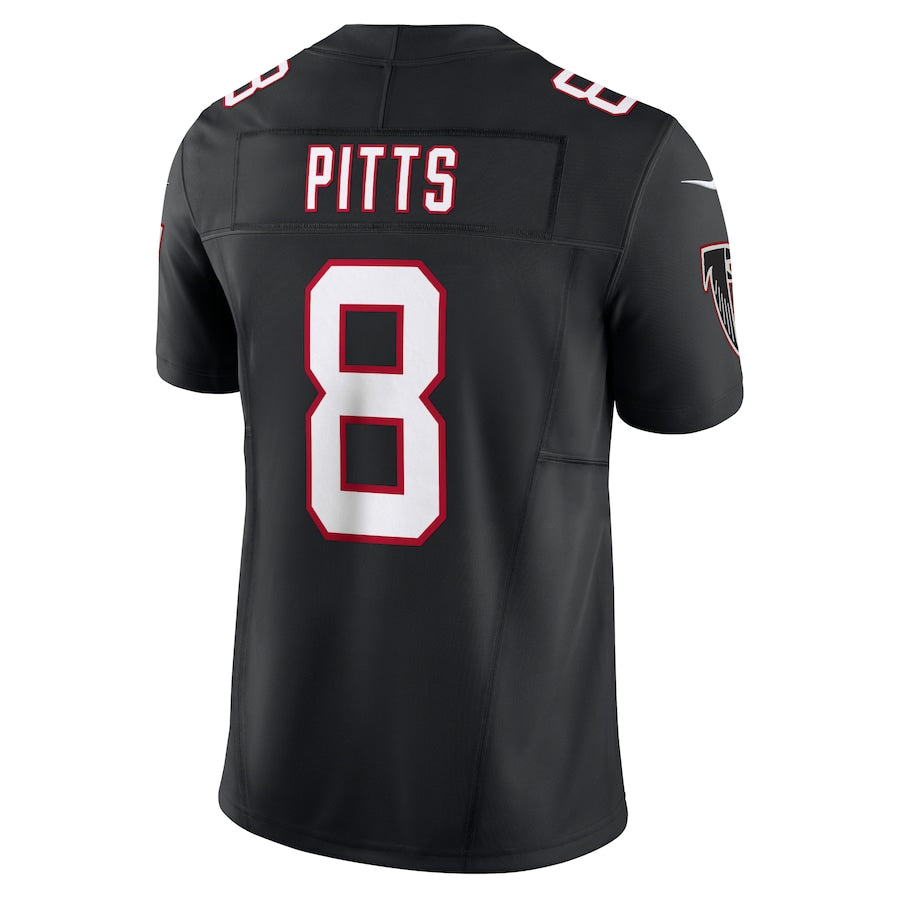 Yuxns A.Falcons #8 Kyle Pitts Sr. Player Black Vapor F.U.S.E. Limited Stitched Jerseys