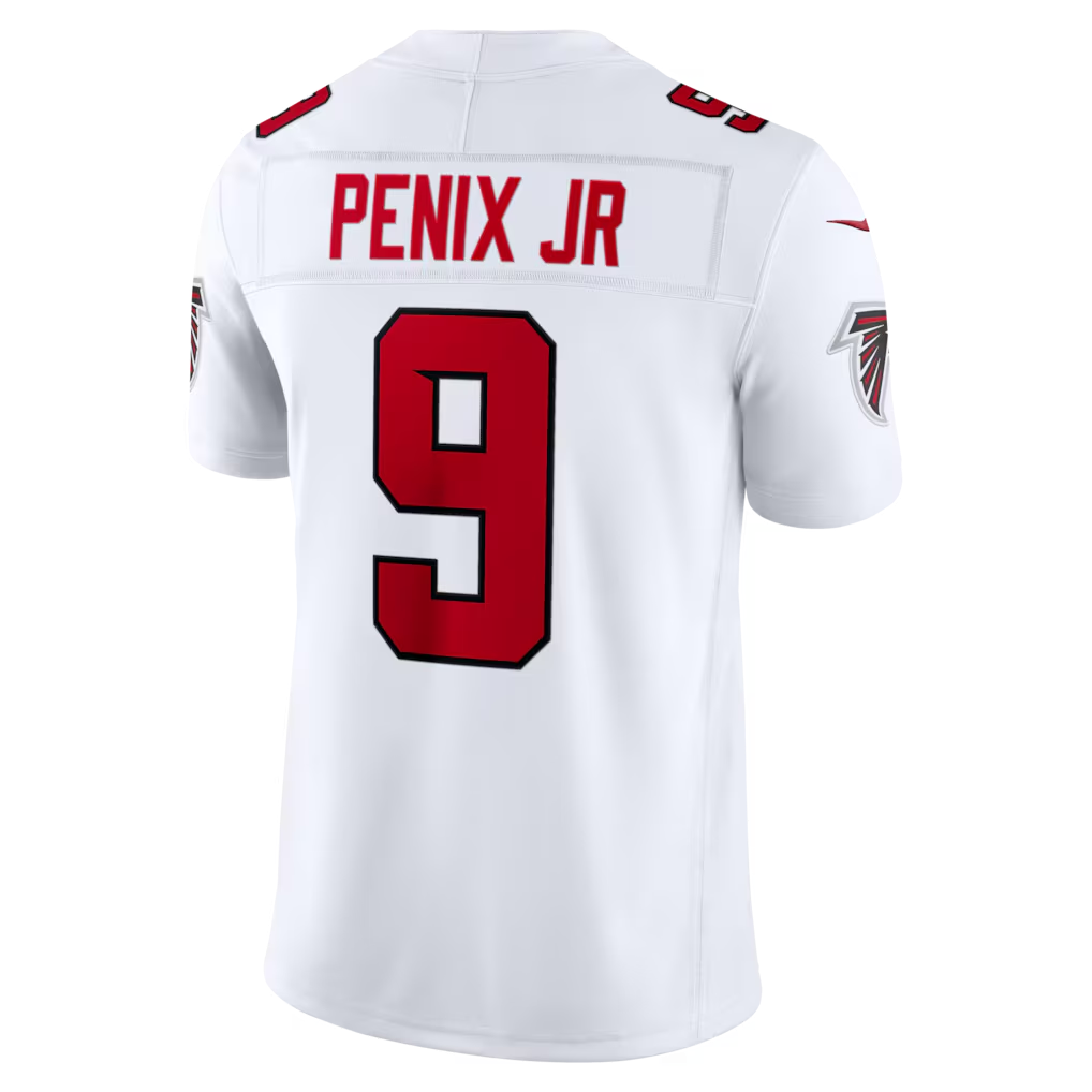 Yuxns A.Falcons #9 Michael Penix Jr. White Vapor F.U.S.E. Limited Stitched Jerseys