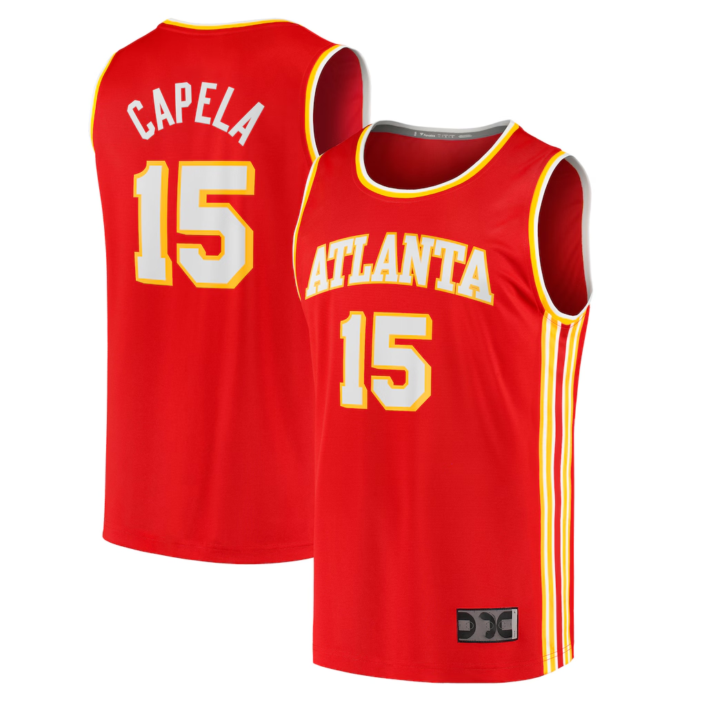 Yuxns A.Hawks #15 Clint Capela Red 202122 Fast Break Replica Jerseys - Icon Edition