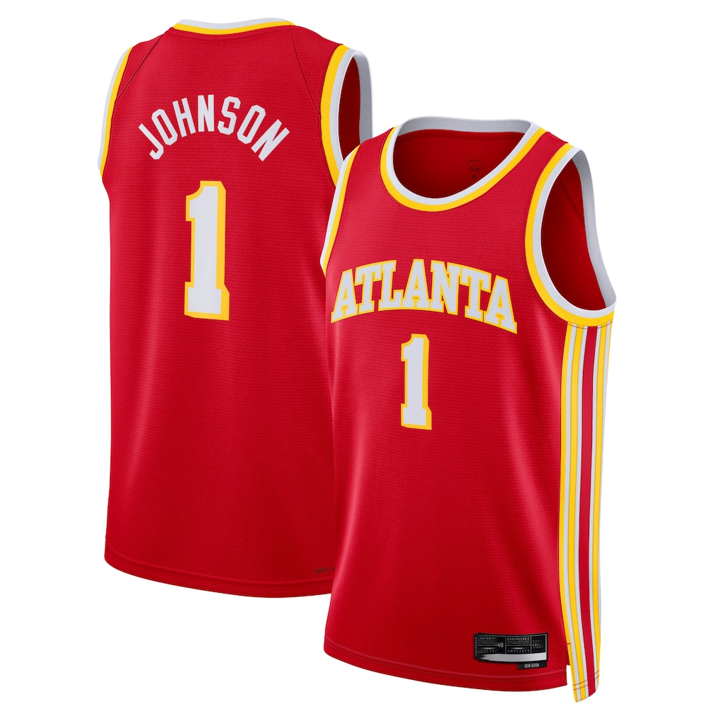 Yuxns A.Hawks #1 Jalen Johnson Red Swingman Jerseys - Icon Edition