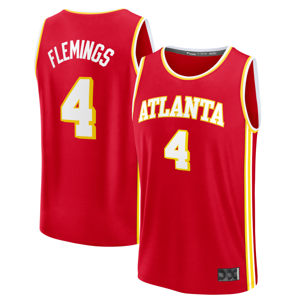 Yuxns A.Hawks #4 Kingston Flemings Red 2026 Draft First Round Pick Fast Break Jerseys - Icon Edition