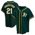 Yuxns Athletics #21 Tyler Soderstrom player Green Replica Alternate Stitched Jersey