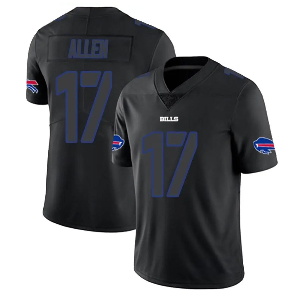 Yuxns B.Bills #17 Josh Allen Player Black Impact Limited Home Game Stitched Jerseys