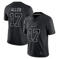 Yuxns B.Bills #17 Josh Allen Player Black RFLCTV Limited Stitched Jerseys