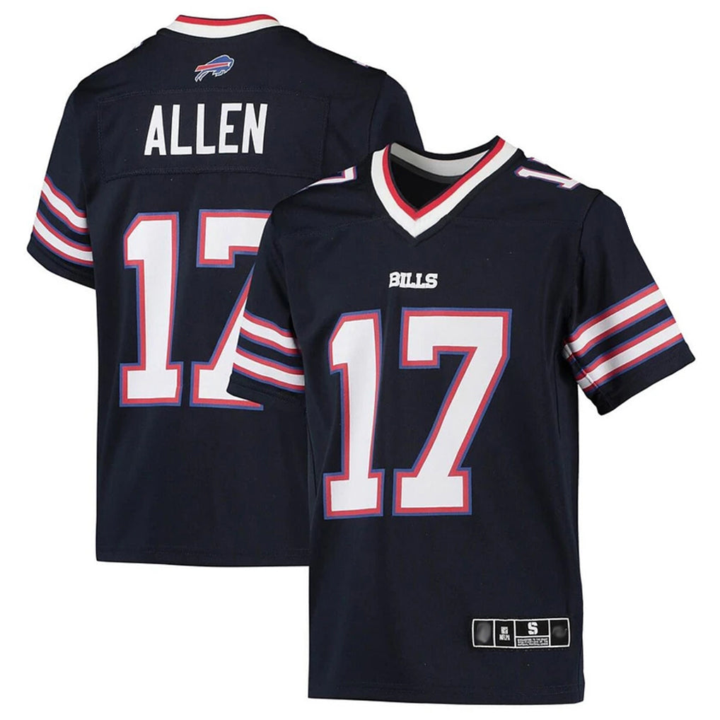Yuxns B.Bills #17 Josh Allen Player Navy Inverted  Home Game Stitched Jerseys