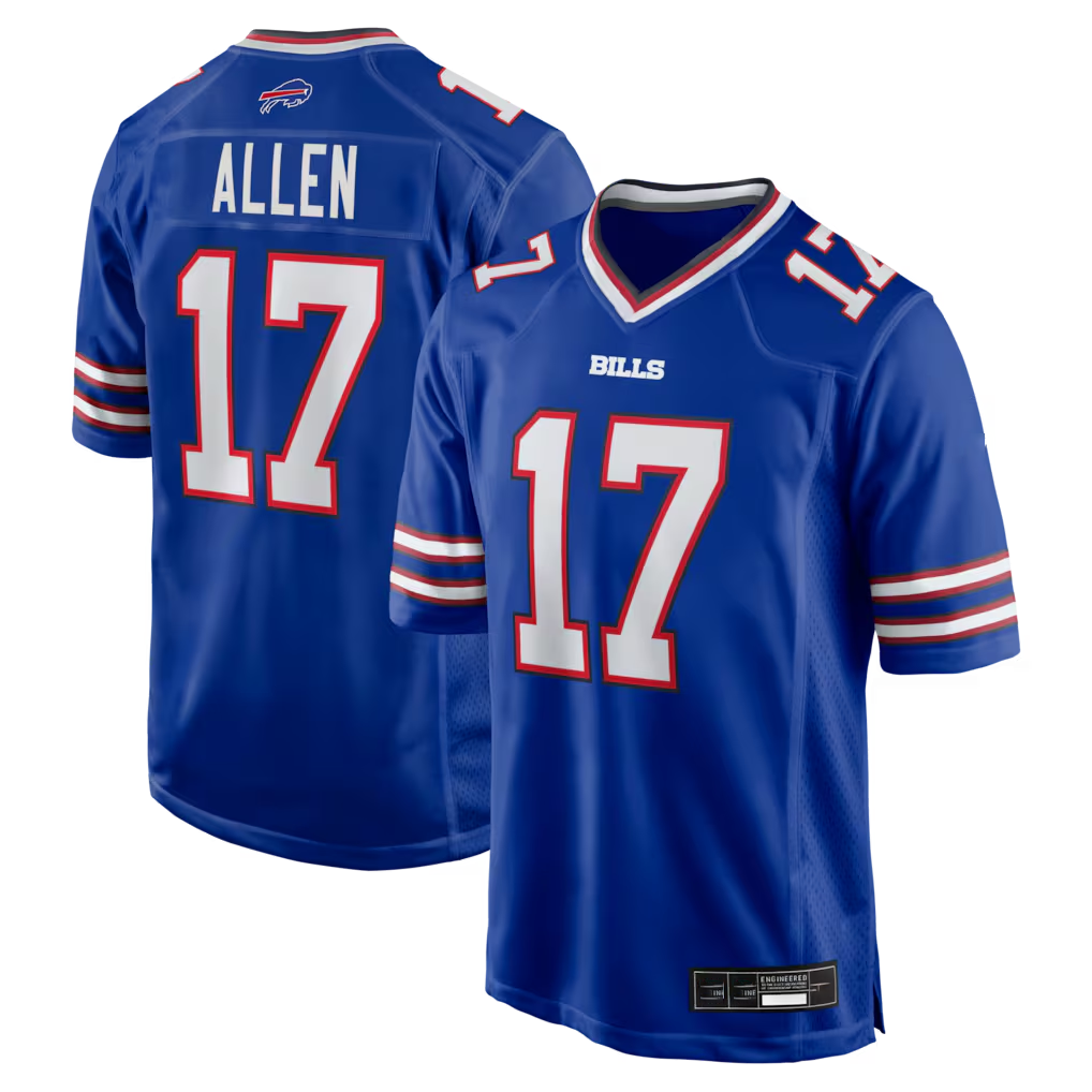 Yuxns B.Bills #17 Josh Allen Royal Team Game Player Stitched Jerseys