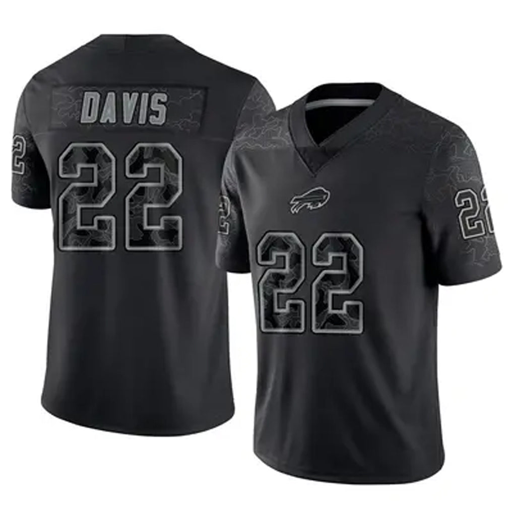 Yuxns B.Bills #22 Ray Davis Player Black RFLCTV Limited Stitched Jerseys