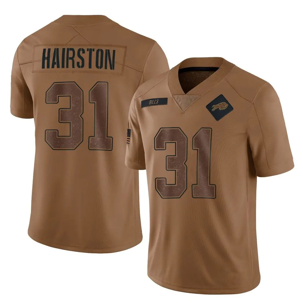 Yuxns B.Bills #31 Maxwell Hairston Player Brown Salute To Service Limited Stitched Jerseys