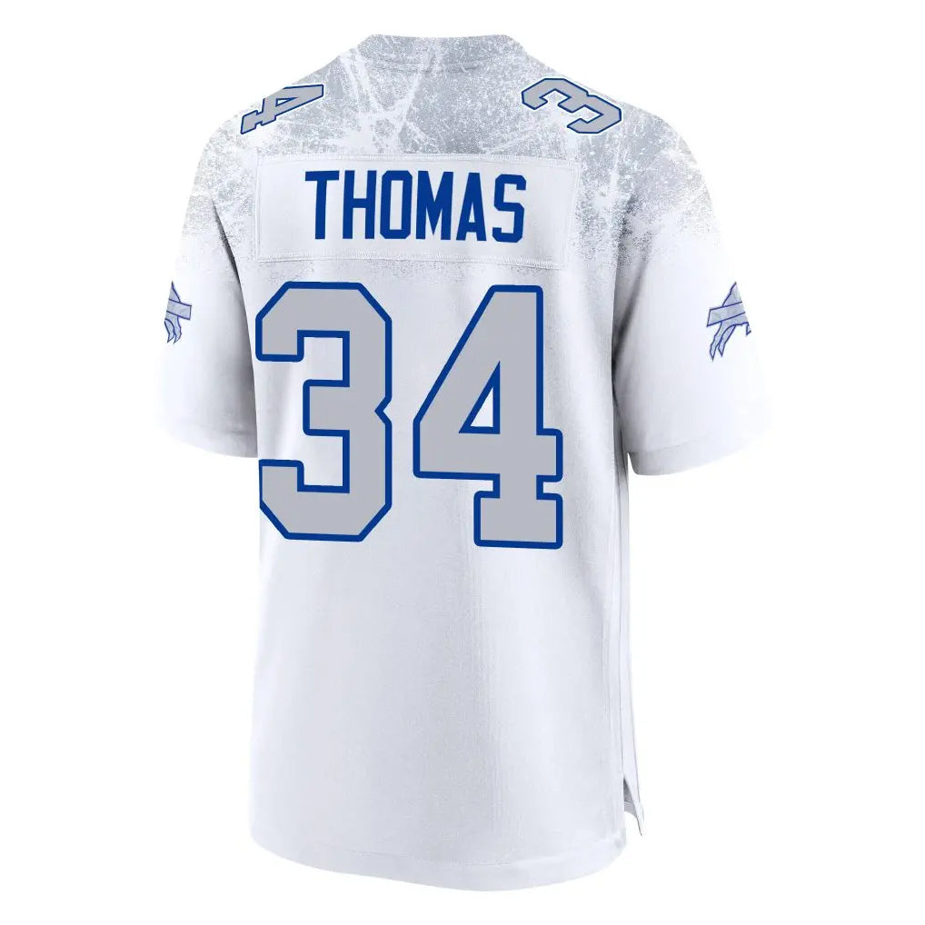 Yuxns B.Bills #34 Thurman Thomas Player White Rivalries Collection Game Stitched Jerseys