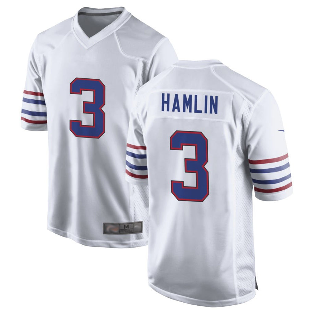 Yuxns B.Bills #3 Damar Hamlin Player White Alternate Game Stitched Jerseys