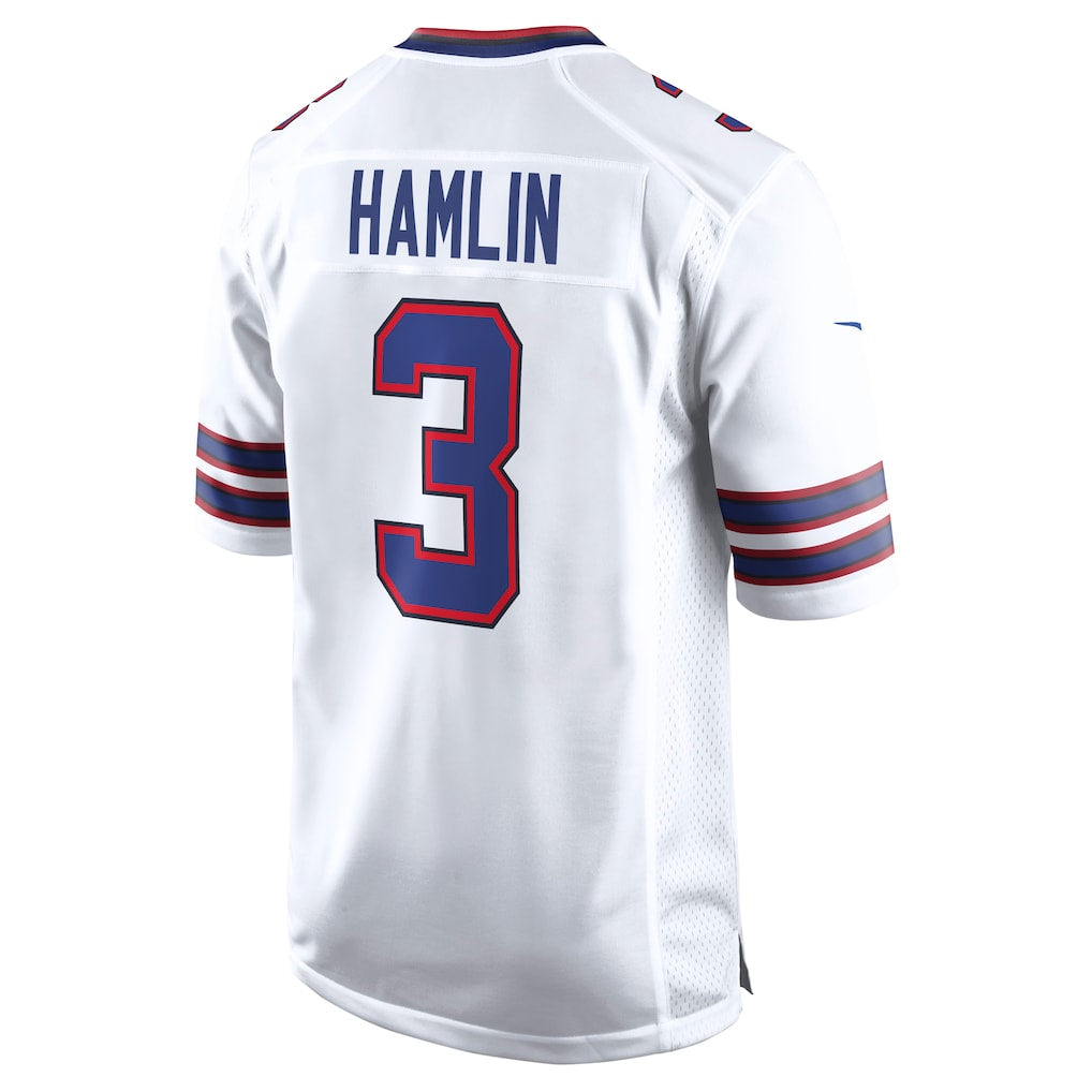 Yuxns B.Bills #3 Damar Hamlin Player White Home Game Stitched Jerseys