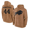 Yuxns B.Bills #44 Joe Andreessen Player Brown Salute to Service Hoodies Stitched Jerseys