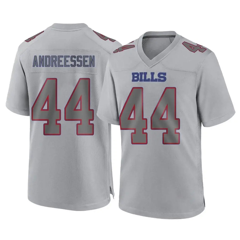 Yuxns B.Bills #44 Joe Andreessen Player Gray Fashion Home Game Stitched Jerseys
