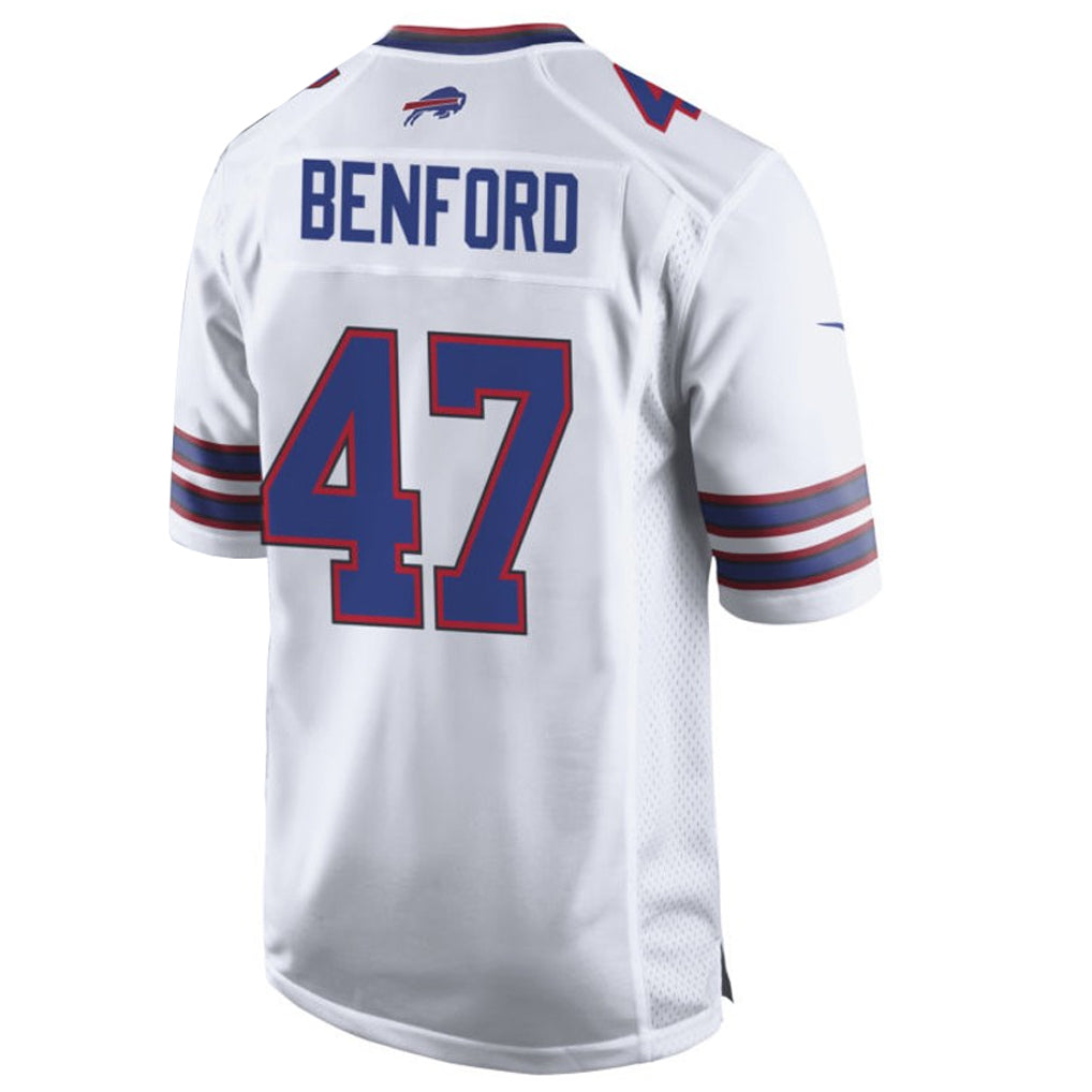 Yuxns B.Bills #47 Christian Benford Player White Home Game Stitched Jerseys