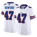 Yuxns B.Bills #47 Christian Benford Player White Vapor F.U.S.E. Limited Home Game Stitched Jerseys